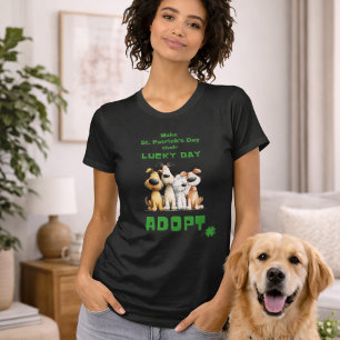 Camiseta Día de suerte Adoptar perros de rescate Día de San