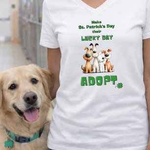 Camiseta Día de suerte Adoptar perros de rescate Día de San