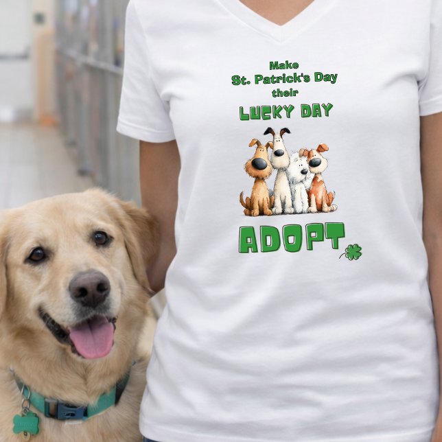 Camiseta Día de suerte Adoptar perros de rescate Día de San (Subido por el creador)