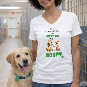 Camiseta Día de suerte Adoptar perros de rescate Día de San