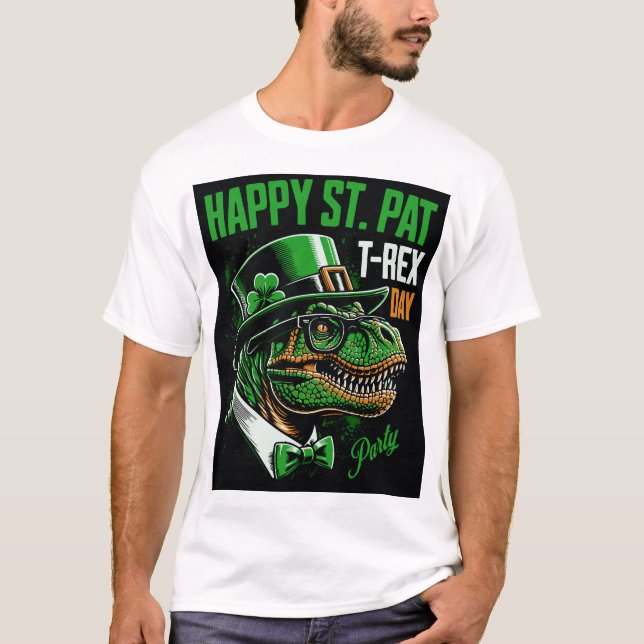 Camiseta Día de T-rex St Patricks (Anverso)