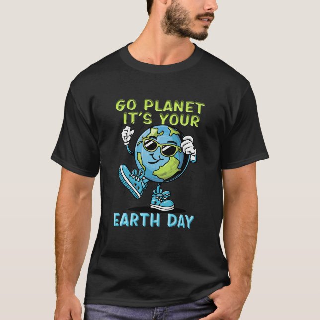 Camiseta Día de Tierra Cuta Go Planet Earth Day 1970-2024 (Anverso)
