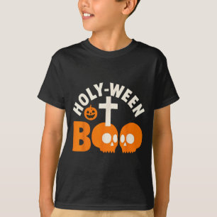 Camiseta Día de Todos los Santos Boo Cruz Cristiana de Hall