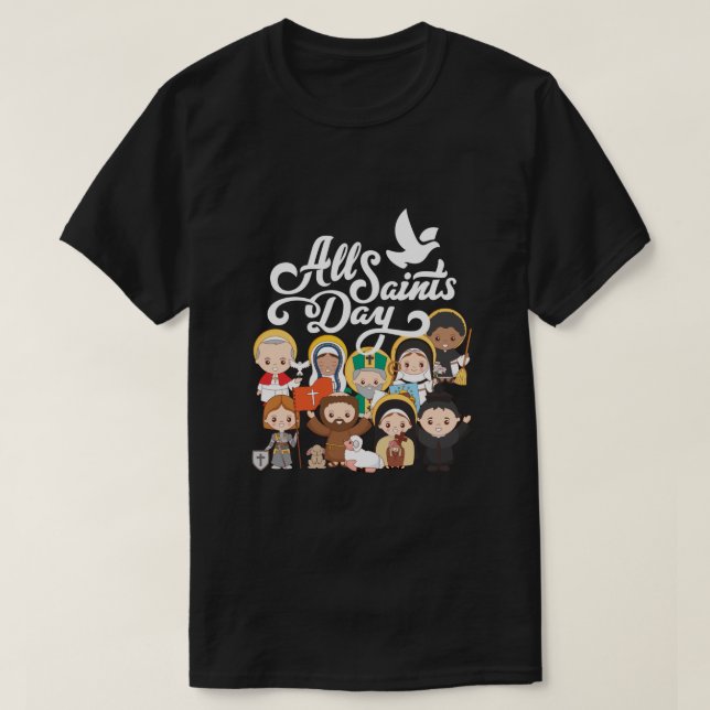 Camiseta Día de Todos los Santos Niños Católicos San Franci (Diseño del anverso)