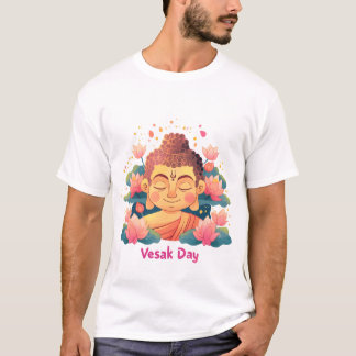 Camiseta día de Vesak, ilustración de buda para el día de V