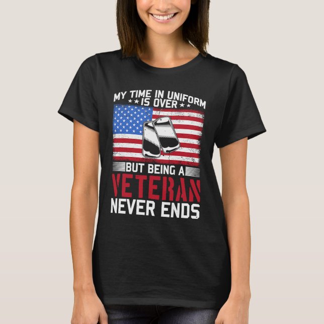 Camiseta Día de Veteranos de Estados Unidos Mi tiempo en un (Anverso)