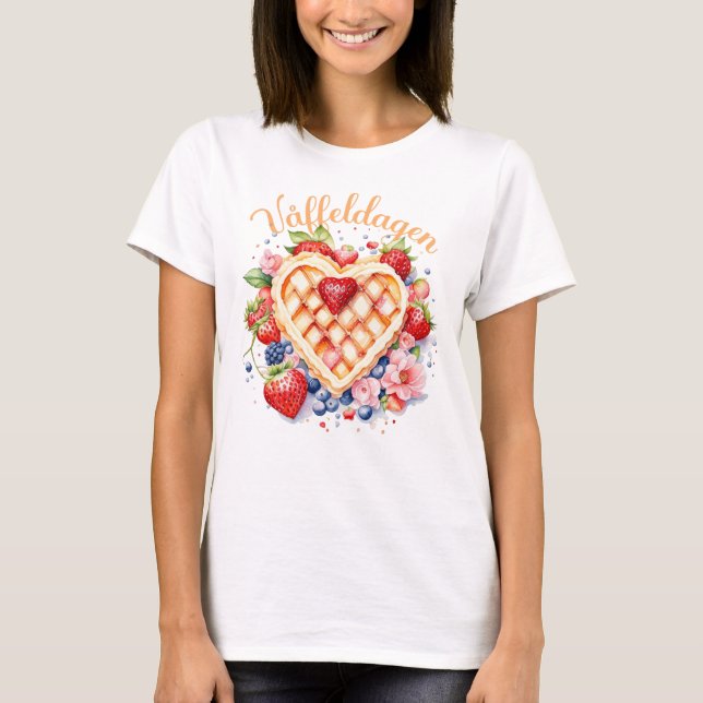 Camiseta Día de Waffle acuarela, Våffeldagen (Anverso)