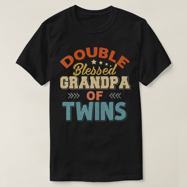 Camiseta Día del abuelo Tee Abuelo Doble Bendecido de (Diseño del anverso)