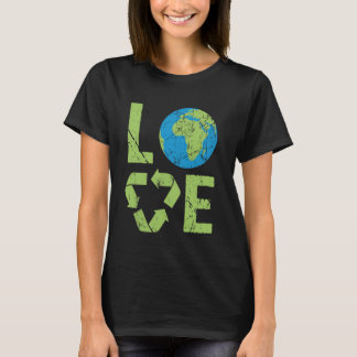 Camiseta Día del amor a la Tierra Retro Reciclaje Infantil