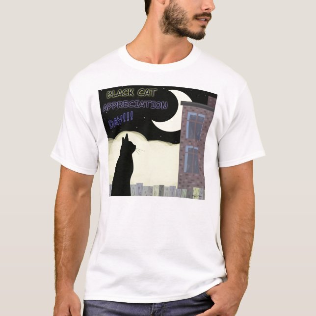 Camiseta ¡Día del aprecio del gato negro! (Anverso)