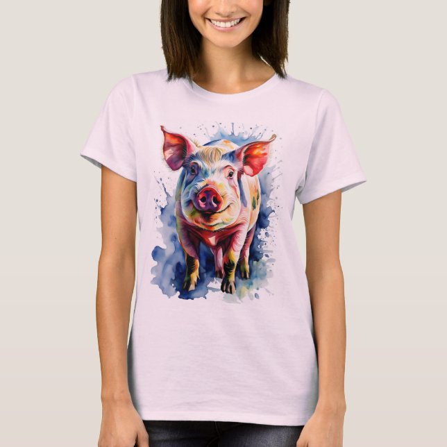 Camiseta Día del cerdo T-shart rosa increíble (Anverso)