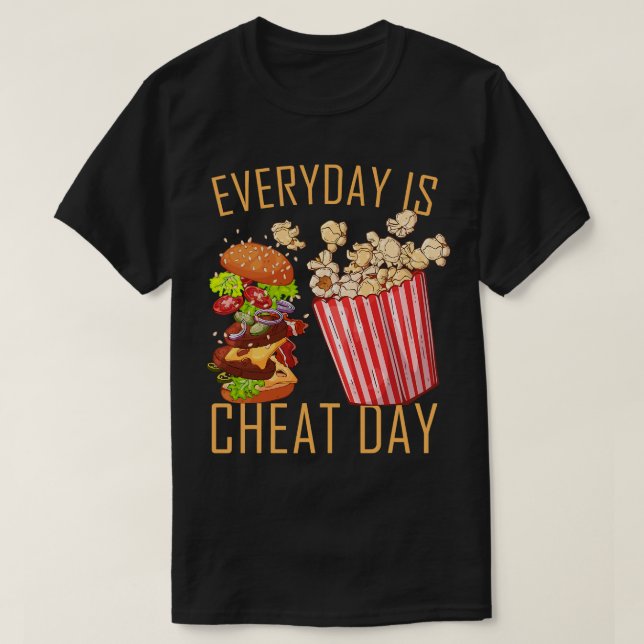 Camiseta Día del Cheat Día Funny Idea de Comida Gym (Diseño del anverso)
