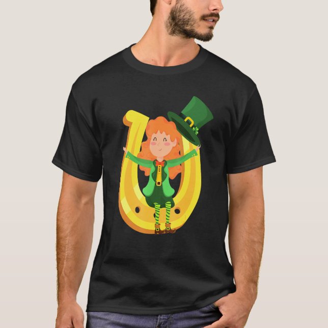 Camiseta Día del Chica de Leprechaun Cute (Anverso)
