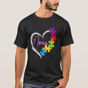 Camiseta Día del corazón de las madres Nona autismo Concien