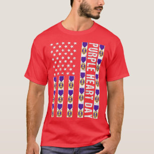 Camiseta Día del Corazón Púrpura Ejército Bandera Estadouni