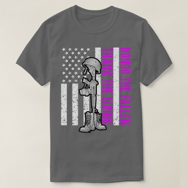 Camiseta Día del Corazón Púrpura Homenaje Militar A Los Caí (Diseño del anverso)