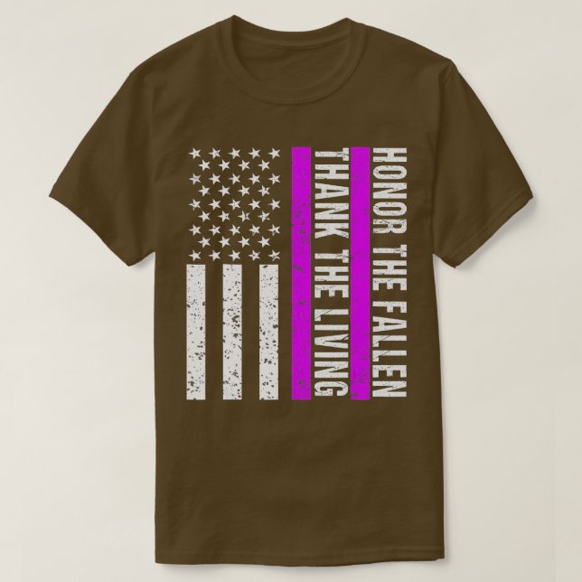 Camiseta Día del Corazón Púrpura Veterano Militar Estadouni (Diseño del anverso)