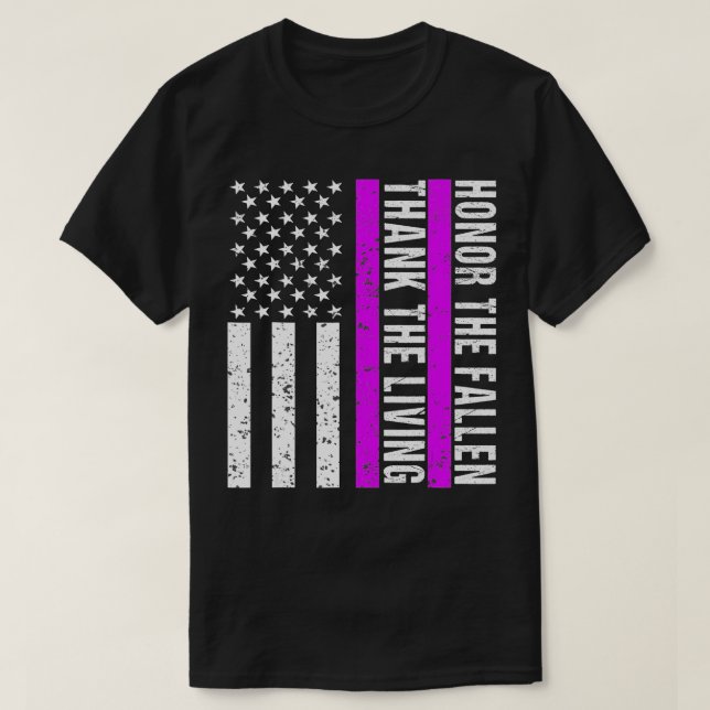 Camiseta Día del Corazón Púrpura Veterano Militar Estadouni (Diseño del anverso)