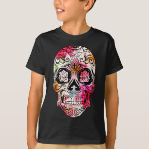 Camiseta Día Del Cráneo De Azúcar De Flor Cruzada Del Vesti