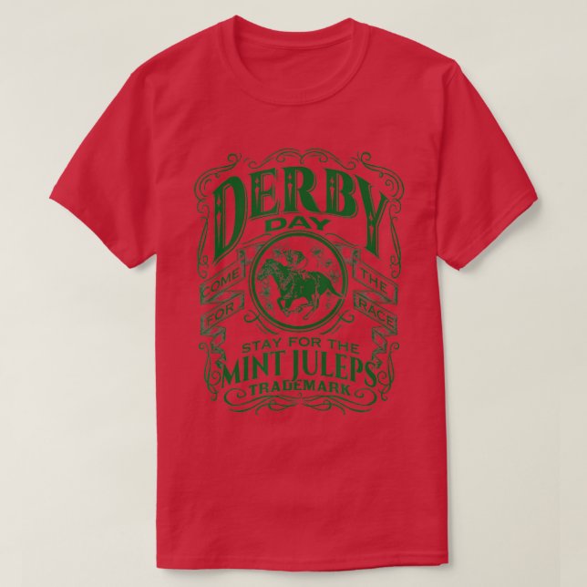Camiseta Día del Derby Gracioso y juleps de menta, caballo  (Diseño del anverso)