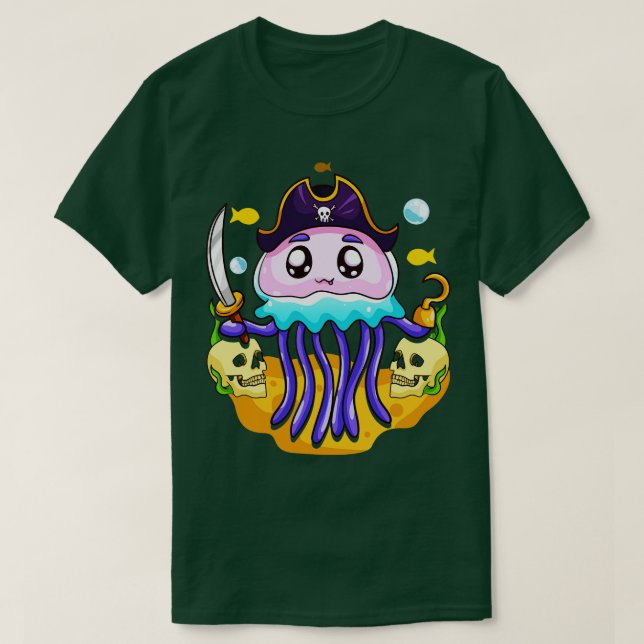 Camiseta Día del Fiesta Pirata de Jellyfish (Diseño del anverso)