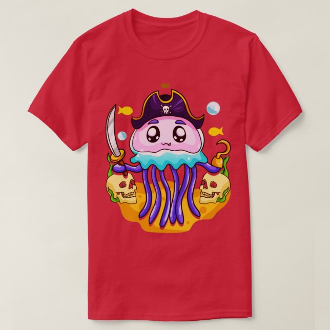 Camiseta Día del Fiesta Pirata de Jellyfish (Diseño del anverso)