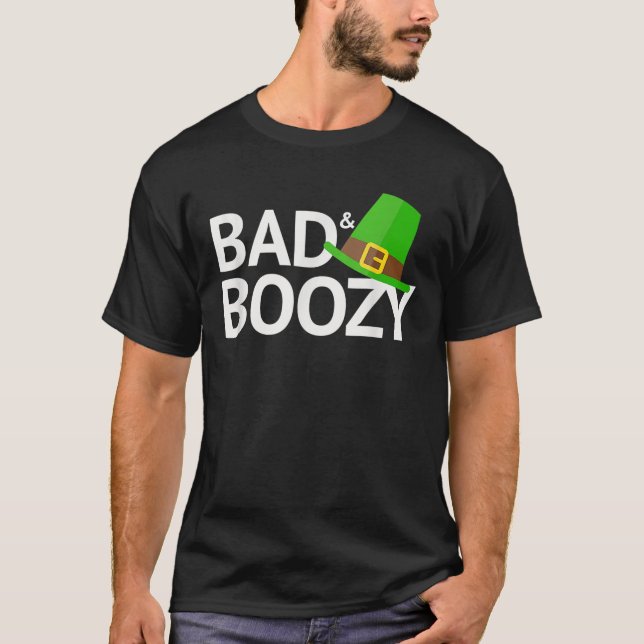 Camiseta Día del Funny Santo Patrick Mal Y Boozy (Anverso)