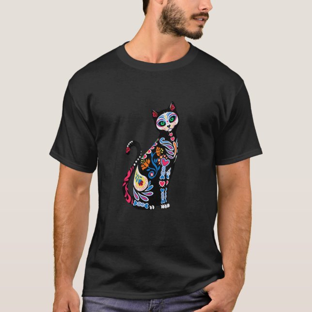 Camiseta Día del Gato De Los Muertos Halloween Muertos (Anverso)