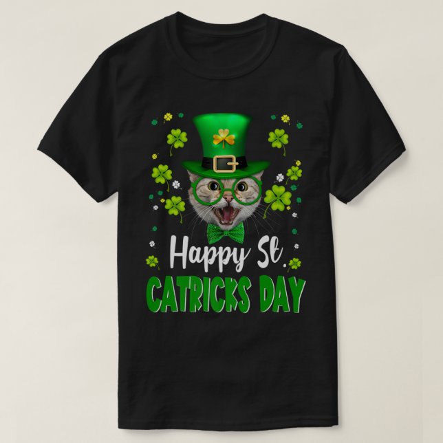 Camiseta Día del gato St Patricks Día de los cataclismos Lu (Diseño del anverso)