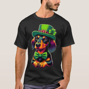 Camiseta Día del Gorra de Perros de Shamrock Dachshund