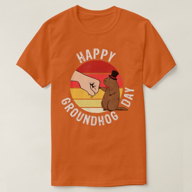 Camiseta Día del Groundhog 2021: Feliz Día del Groundhog (Diseño del anverso)