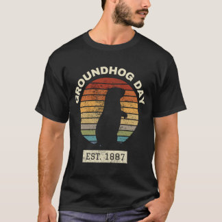 Camiseta Día del Groundhog Retro Vintage