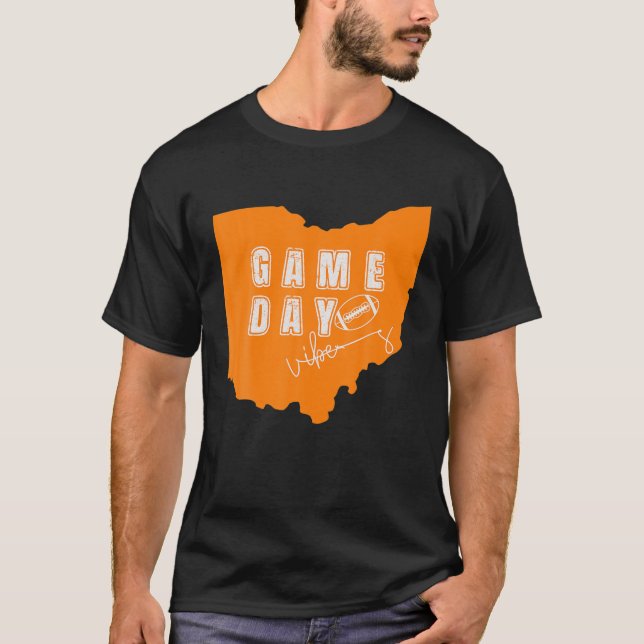 Camiseta Día del Juego del Estado de Ohio Vibes Retro Vinta (Anverso)