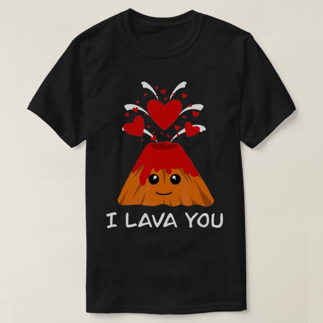Camiseta Día del Lava Cuadros Volcán Amor Pareja El día de  (Diseño del anverso)