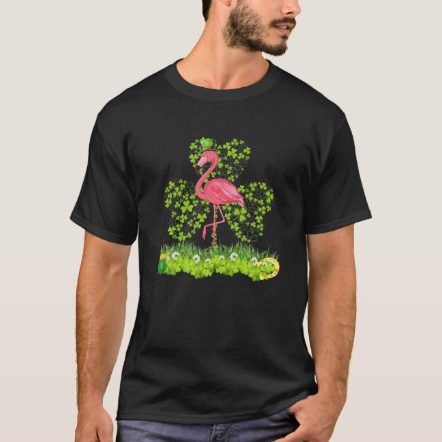 Camiseta Día del Leprechaun del Flamingo de Cute (Anverso)
