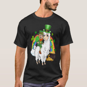 Camiseta Día del Leprechaun Ride Llama Alpaca Saint Patrick