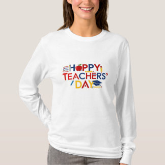 Camiseta día del maestro feliz para mujeres 