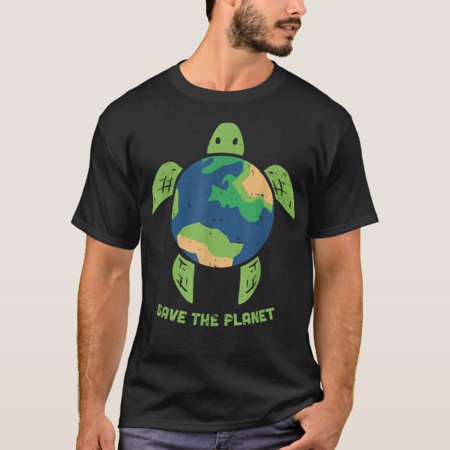 Camiseta Día del Medio Ambiente de la Tierra Tortuga Recicl (Anverso)