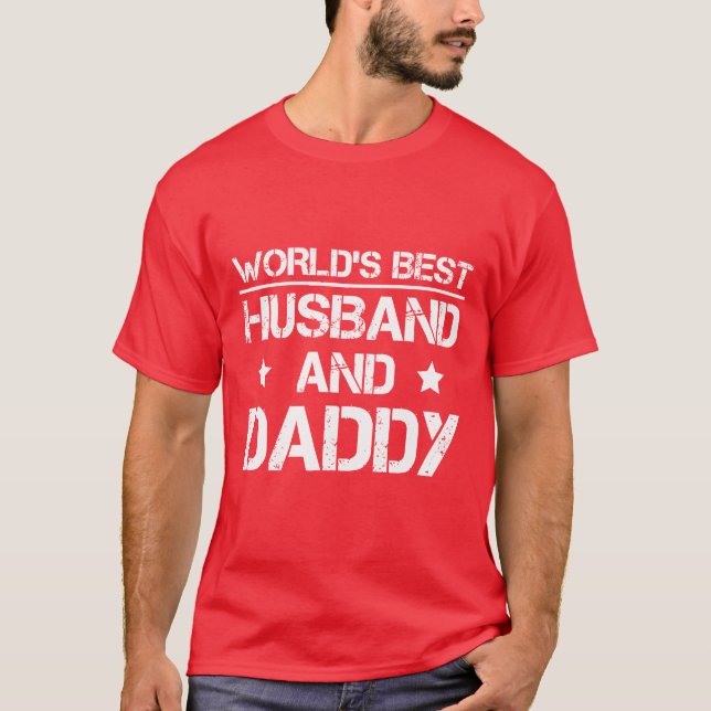 Camiseta Día del Mejor Esposo Del Mundo Y Papi Papa (Anverso)