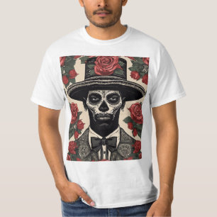 Camiseta Día del muerto caballero coronado por Rosas