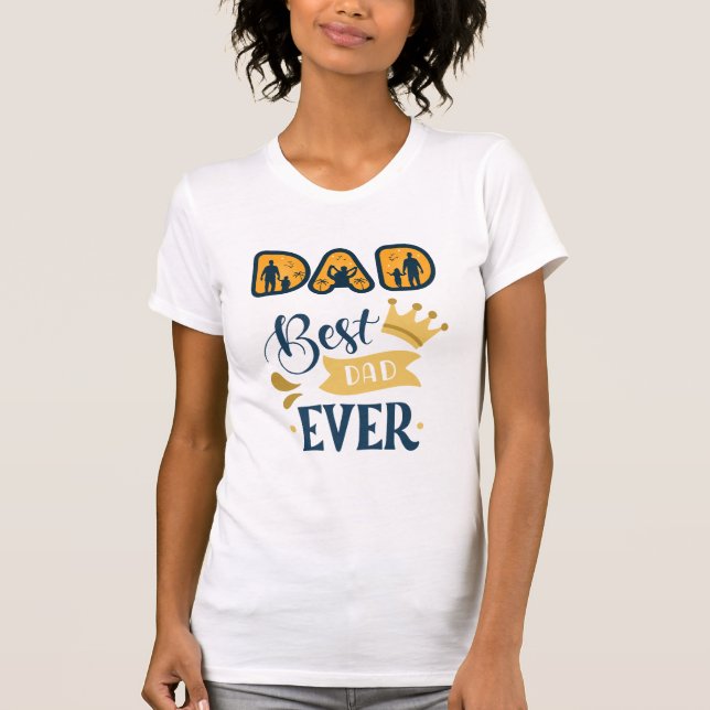 Camiseta Día del Naranja Dorado y el Padre Azul Moderno (Anverso)