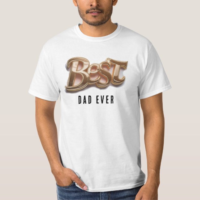 Camiseta *~* Día del padre AP86 MEJOR PAPÁ QUE NUNCA Oro (Anverso)
