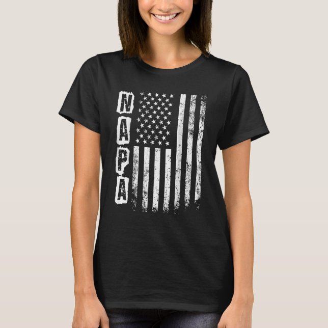 Camiseta Día del Padre Bandera Norteamericana Napa 4 de Jul (Anverso)