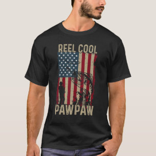 Camiseta Día del Padre Carrete de Pesca Cool Pawpaw Bandera