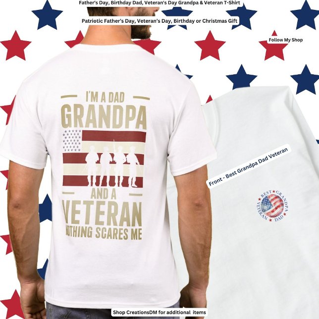Camiseta Día del Padre, cumpleaños, abuelo y veterano (Subido por el creador)