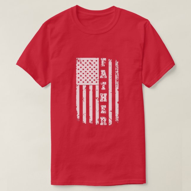 Camiseta Día del Padre de la Bandera Patriótica Estadounide (Diseño del anverso)