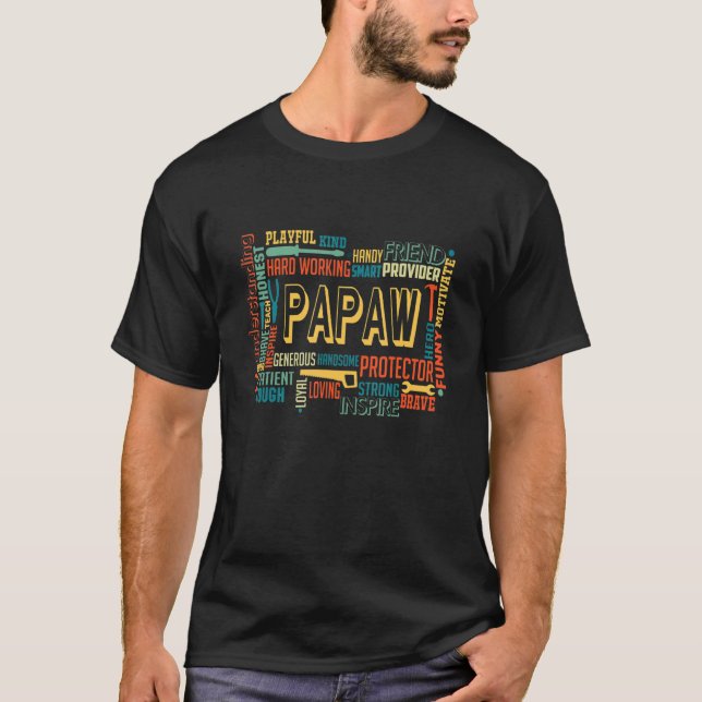Camiseta Día del Padre de la figura del héroe de Papaw para (Anverso)
