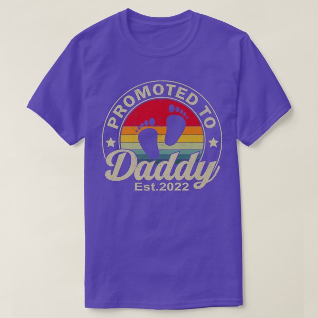 Camiseta Día Del Padre De Los Hombres Promocionado A Papi E (Diseño del anverso)