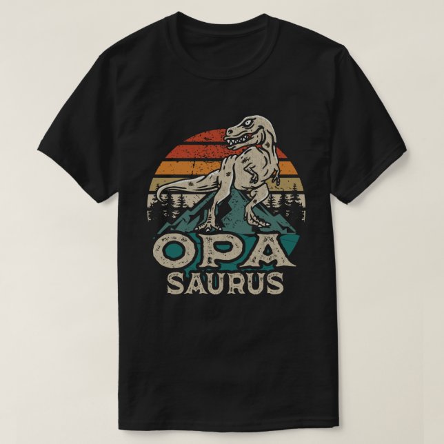 Camiseta Día del Padre del Abuelo de los Dinosaurios Oposau (Diseño del anverso)