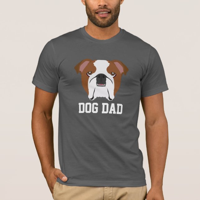 Camiseta Día del padre del Bulldog inglés de Dog Dad (Anverso)
